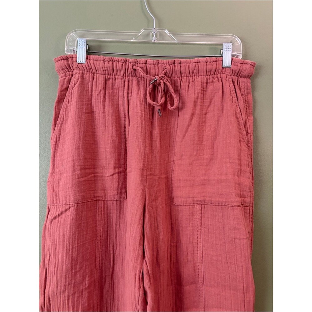 GAP 100% Cotton Gauze Pull On Cedar Wood Mauve Pants Sz M - Picture 6 of 8